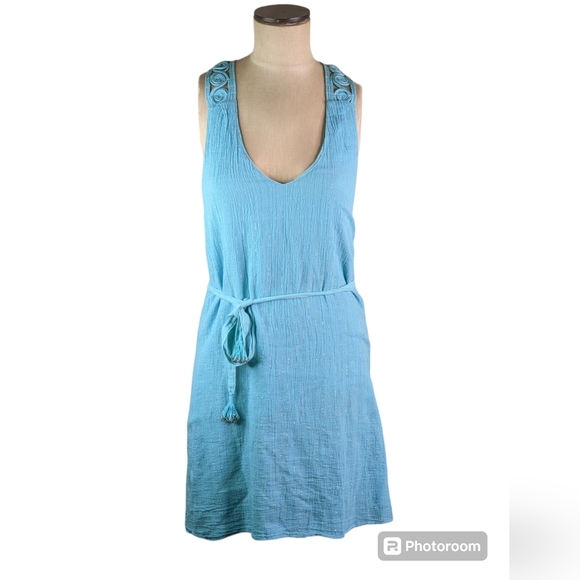 Calypso St Barth Blue Dress With Belt , S, EUC - Picture 1 of 6